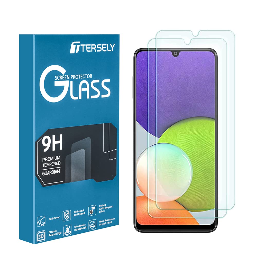 T Tersely[2-Pack] Tempered Glass Screen Protector for Samsung Galaxy A22 5G/A22s 5G, (Case Friendly) Shatterproof Anti-Scratch Film Screen Protector for Samsung Galaxy A22 5G/A22s 5G