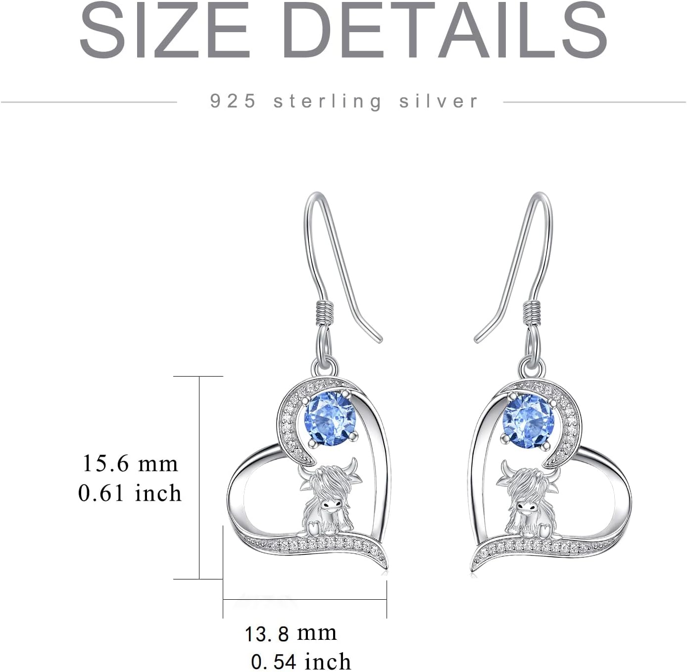 Highland Cow Earrings 925 Sterling Silver Highland Cow Dangle Stud Leverback Hoop Earrings Highland Cow with Sunflower Jewelry Highland Cow Gifts for Women - Image 4