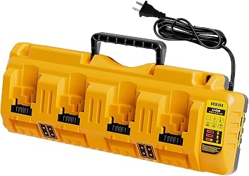 4-Ports Charger Station Compatible with De-Walt 20V MAX Battery Charger DCB104, Simultaneous Charging for 12V and 20V 60V Max Batteries DCB200 DCB203 DCB204 DCB206 DCB612 DCB609 DCB606 DCB126 DCB127