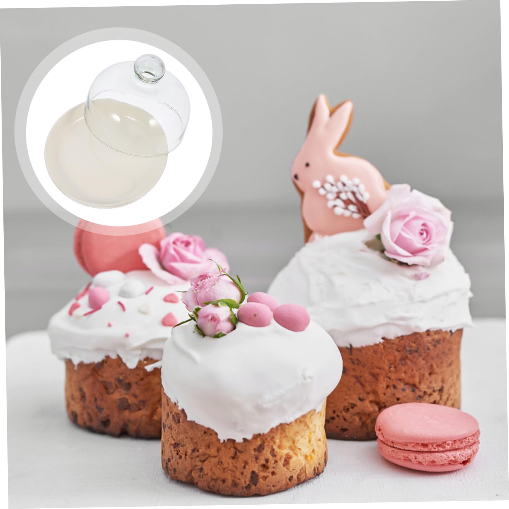 Toyvian Minimalistisches Desserttablett Eleganter Tortenständer mit Deckel mit Glasglocke aus Keramik Vielseitig und Praktisch für Hochzeiten und Partys