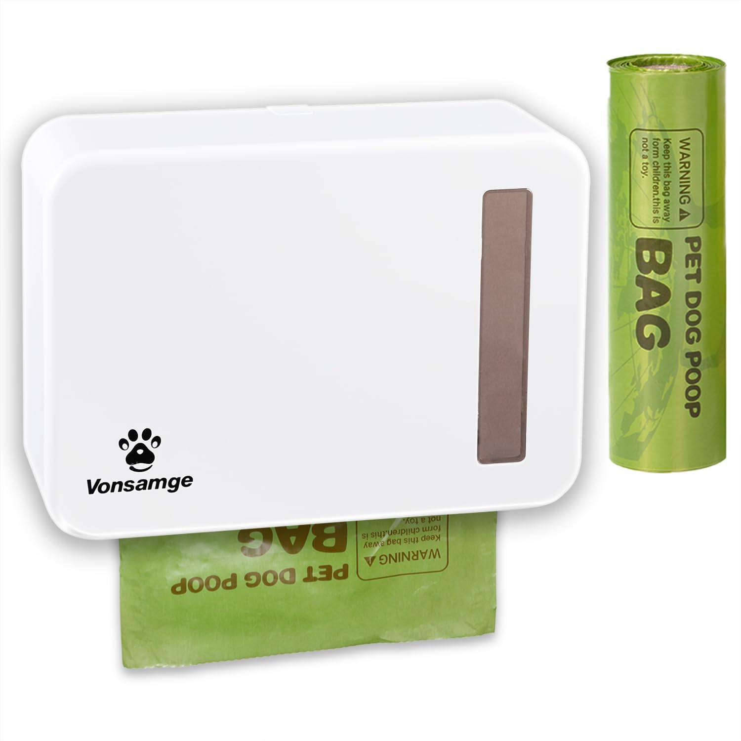 Dog Poop Bag Dispenser Wall Mount, Outdoor or Indoor Pet Waste Bag Dispenser Station, Doggy Bag Holder for Pet Waste Stations, Include 1 Large Roll (200 Bags) of Pet Waste Bags.