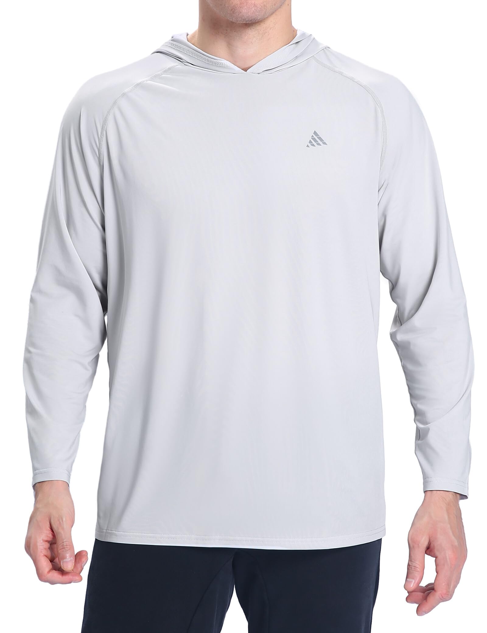 Light Face Men's Sun Protection Hoodie Shirts UPF 50+ Long Sleeve SPF UV Rash Guard Fishing Hiking Lightweight