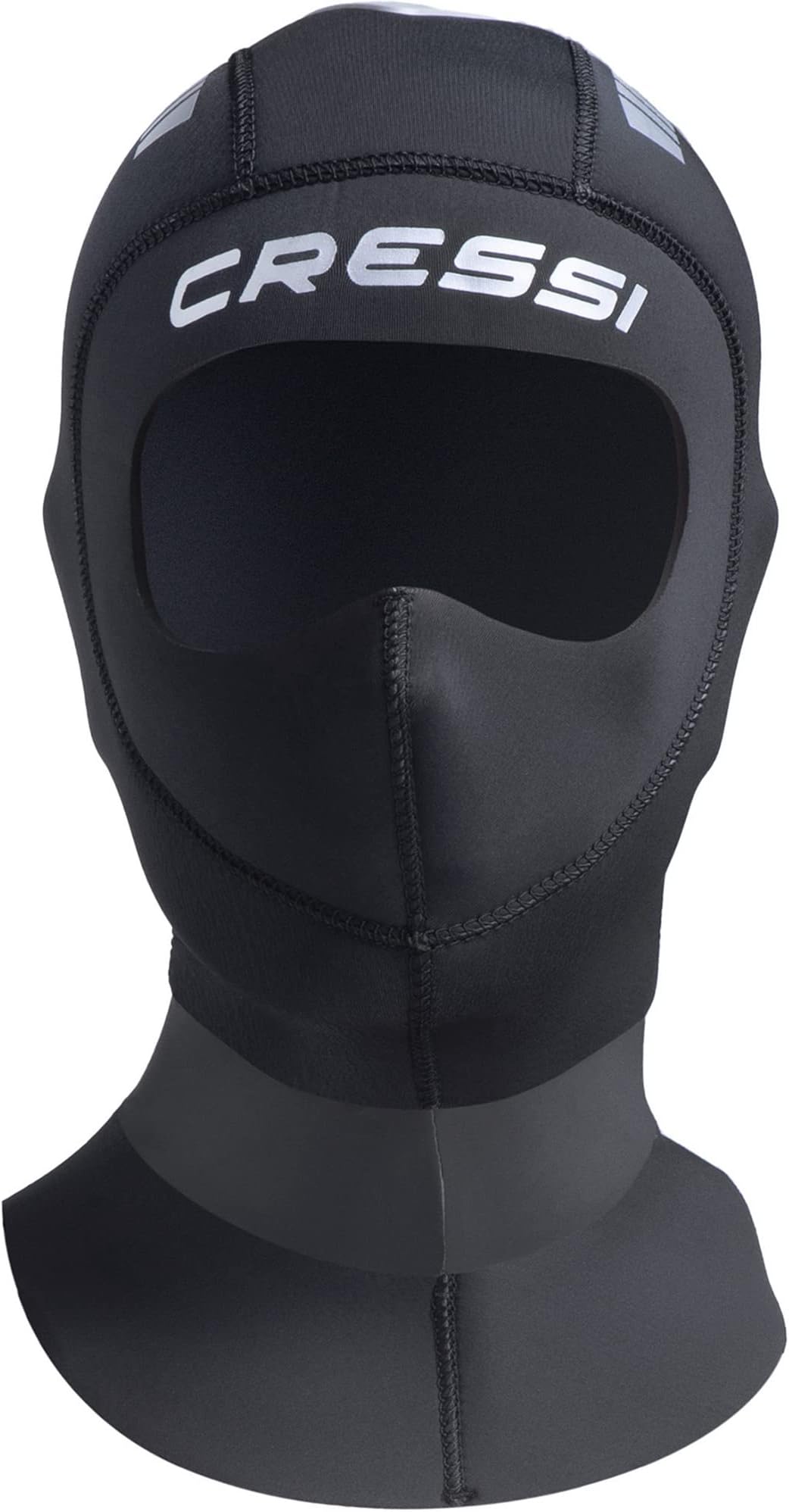 Cressi Orust Hood 5mm - Unisex Adult Diving Hood, Black/Silver