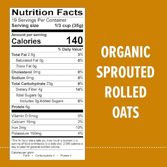 Avena en Hojuelas One Degree Organic Foods, Orgánica, Sin Gluten, 24 oz, Pack de 4 miniatura 2