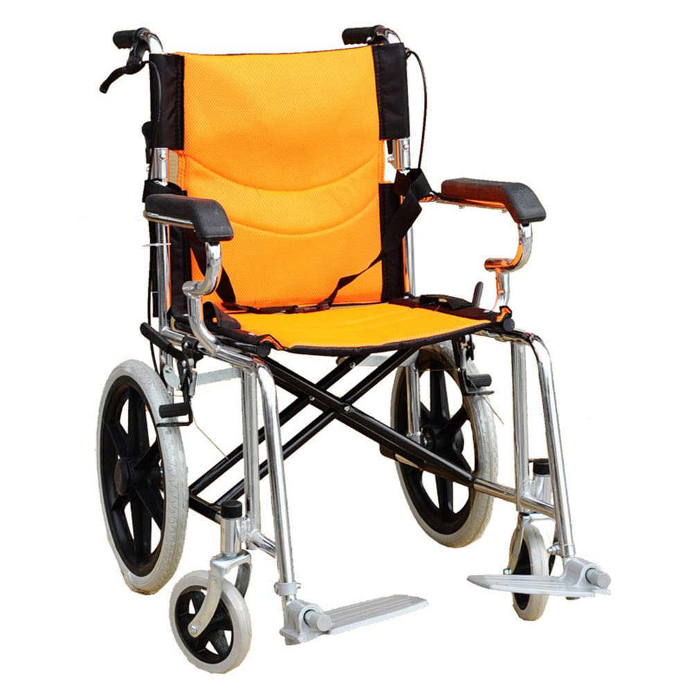 Silla de Ruedas Plegable, Silla de Ruedas Plegable Ligera Aluminio Silla de Ruedas autopropulsada de Transporte de 11 kg, Tela Oxford Transpirable y Tubo de Acero galvanizado.