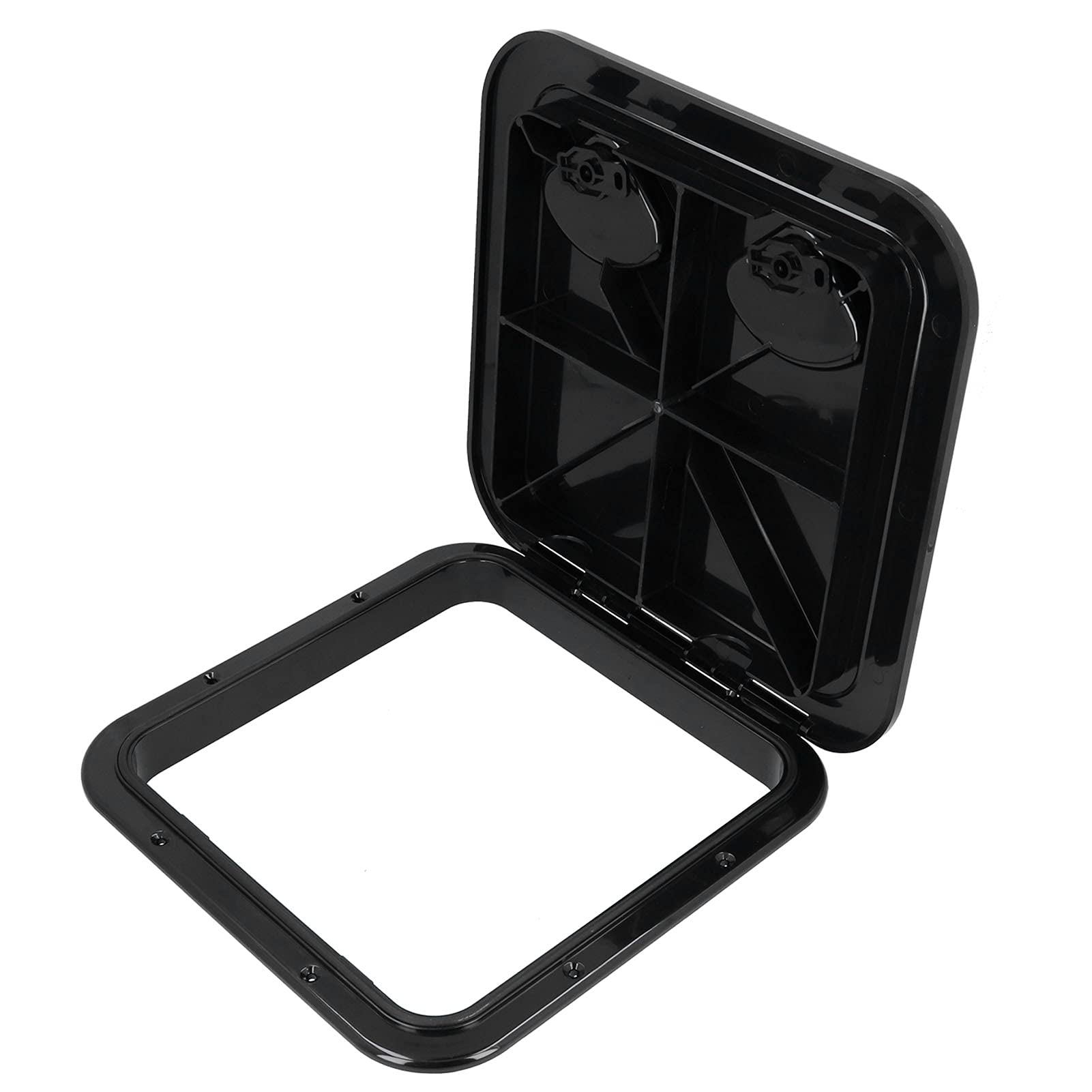 Buachois Marine Deck Access Hatch,14.75 x 14.5in Deck Inspection Cover ABS Heavy Duty Boat Cabin Marine Deck Lid Boat Storage Ventilation and Machine Inspection Black