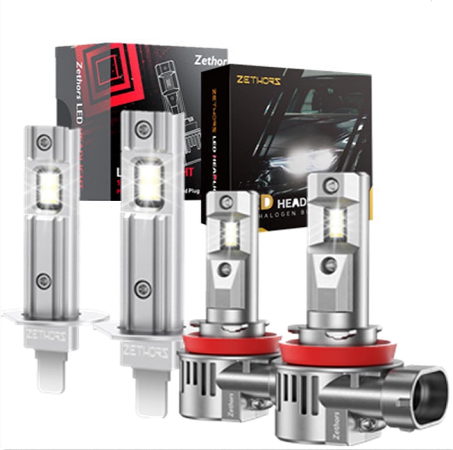 Zethors H1 H11 Led Bulb Combo, 11 Mini Size H1 H11 LED
