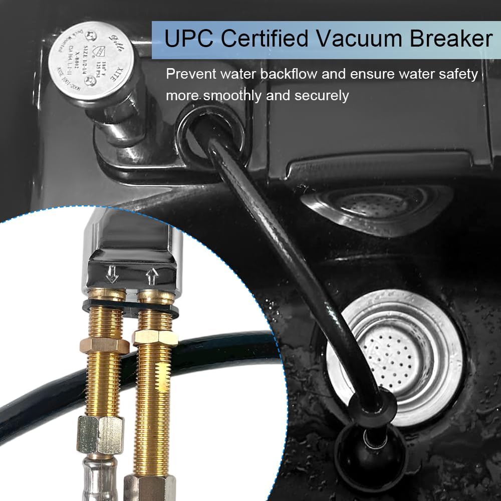 Shampoo Bowl Faucet Replacement Kit - Complete Vacuum Breaker, Hose & Sprayer Set for Salon Sink, Leak Repair for Shampoo Chair/Backwash Unit