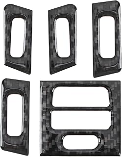 VGOL Pack of 5 Car Air Vent Trim Compatible with 3 Series E90 E92 E93 2005-2012 Car Air Vent Outlet Panel Cover Carbon Fibre Air Outlet Protective Case