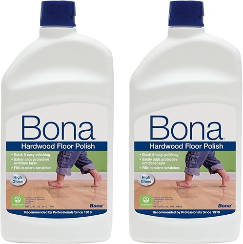 Esmalte de piso de madera dura, alto brillo, paquete económico de 32 onzas (paquete de dos unidades)