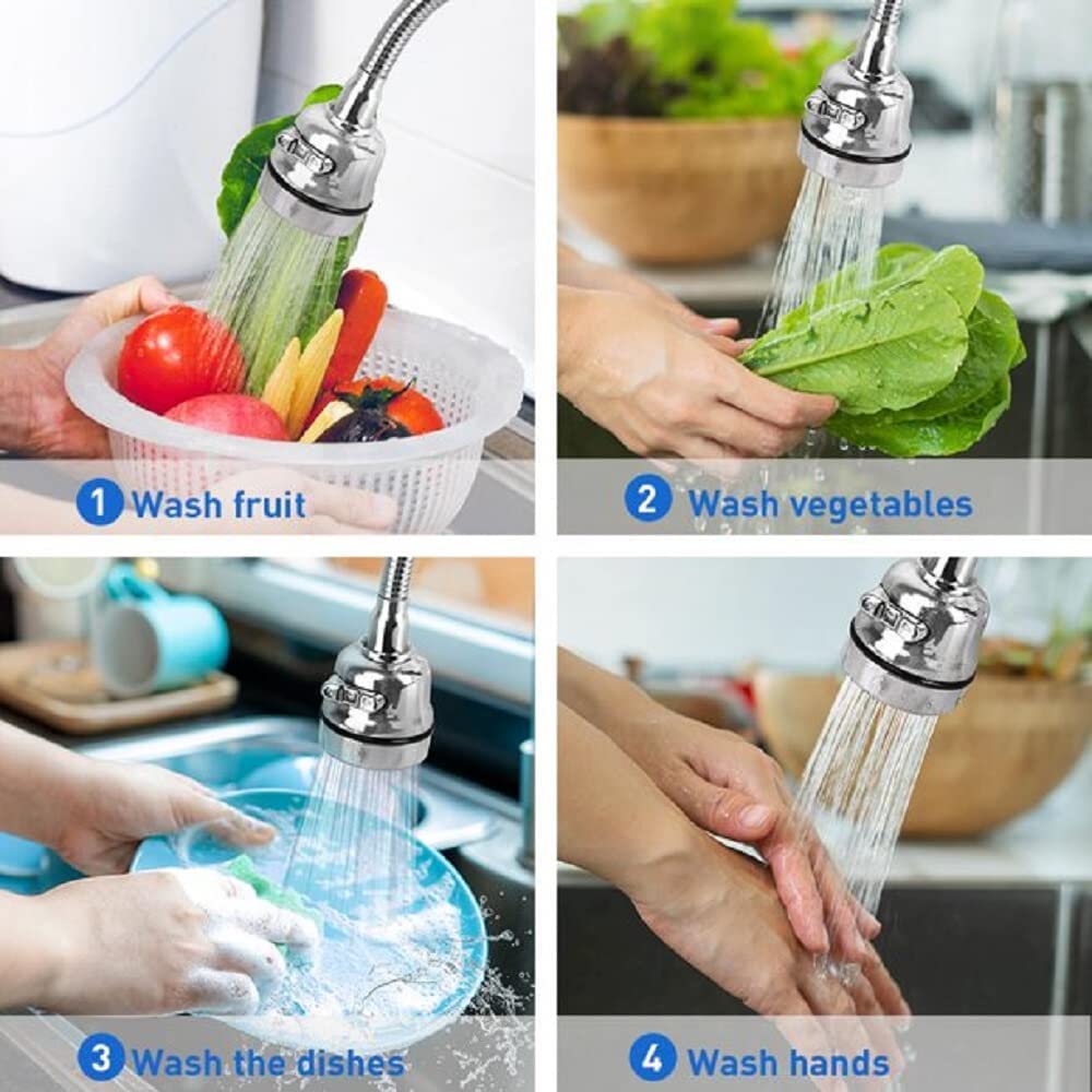 SHFTI Faucet, faucet, three gears, adjustable splash head, kitchen, sink, washbasin, extended extension, aerator, universal (FAUCET-HEAD-HARD NOZZER-C) 2
