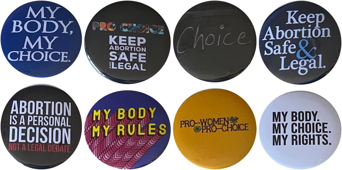 Amazon.com: Pro-Choice pins - Abortion Rights buttons - Set of 8, 2.25 ...