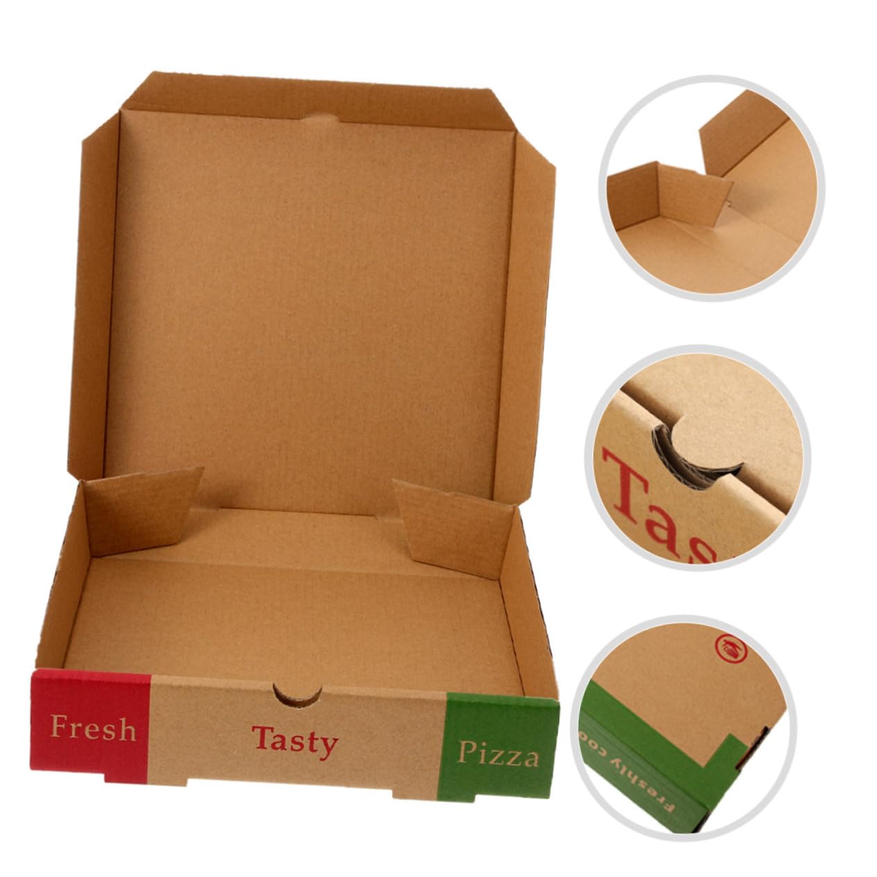 10 pezzi Scatole per Pizza in Carta Alimentare Contenitori Pieghevoli Resistenti per Asporto e Feste Confezione Pratica per Pizze Piccole
