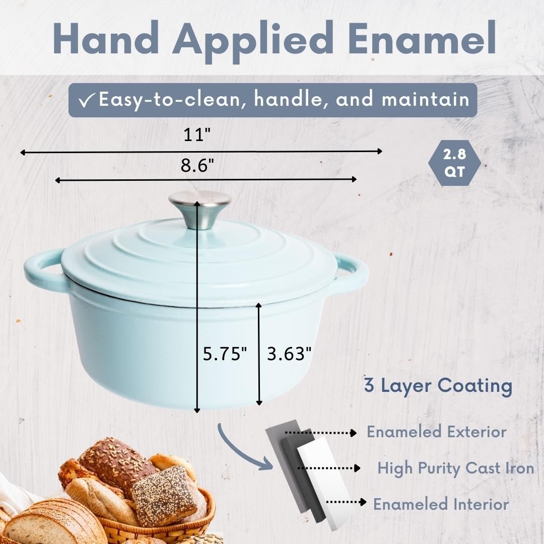 Amazon.co.jp: Lexi Home 鋳鉄エナメルダッチオーブンポット 蓋付き