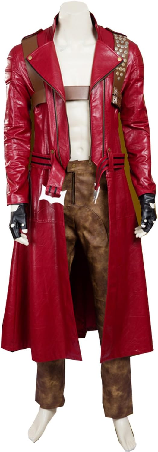 Adult Red Costume Leather Jacket Outfit Full Set Custom Made