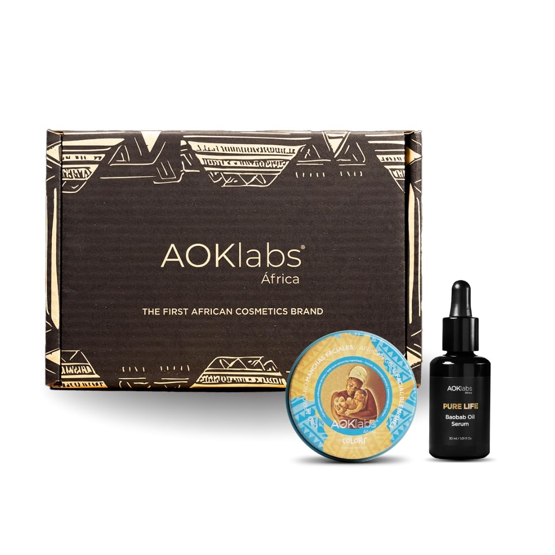 AOKlabs Fleckenentferner-Set – Baobab-Serum + afrikanische Goldfleckencreme | Reduziert Flecken und Flecken, beruhigt Ausbrüche, vereinheitlicht Ton, spendet Feuchtigkeit und regeneriert | Komplette