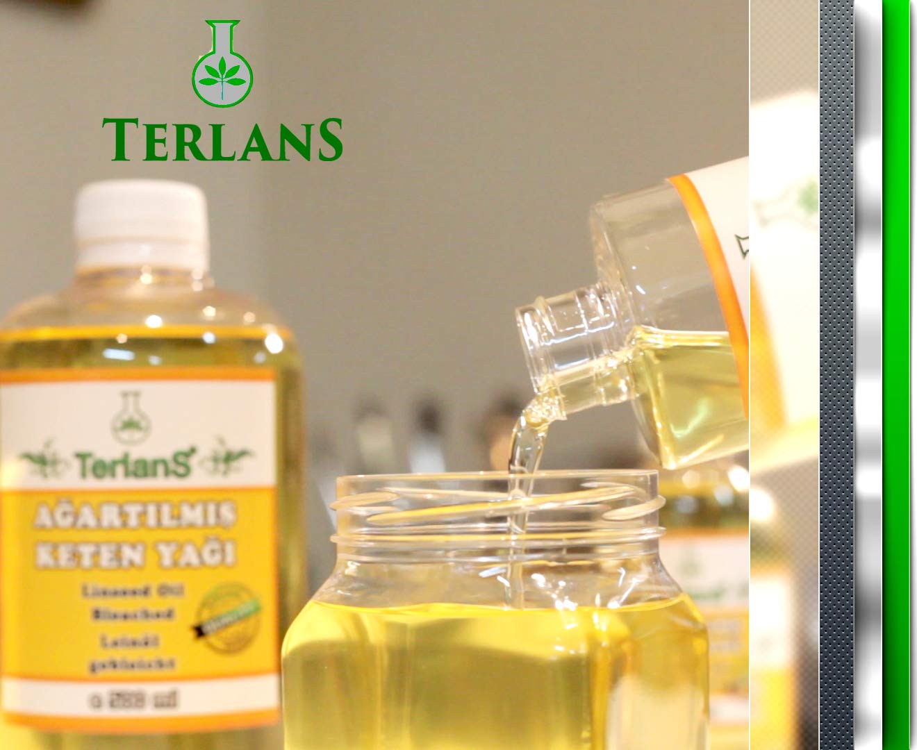 Terlans Yağlı Boya Seti Yardımcı Malzemeler 3x100ml Boya Fırça Temizleyici - Kokusuz Terebentin - Keten Yağı