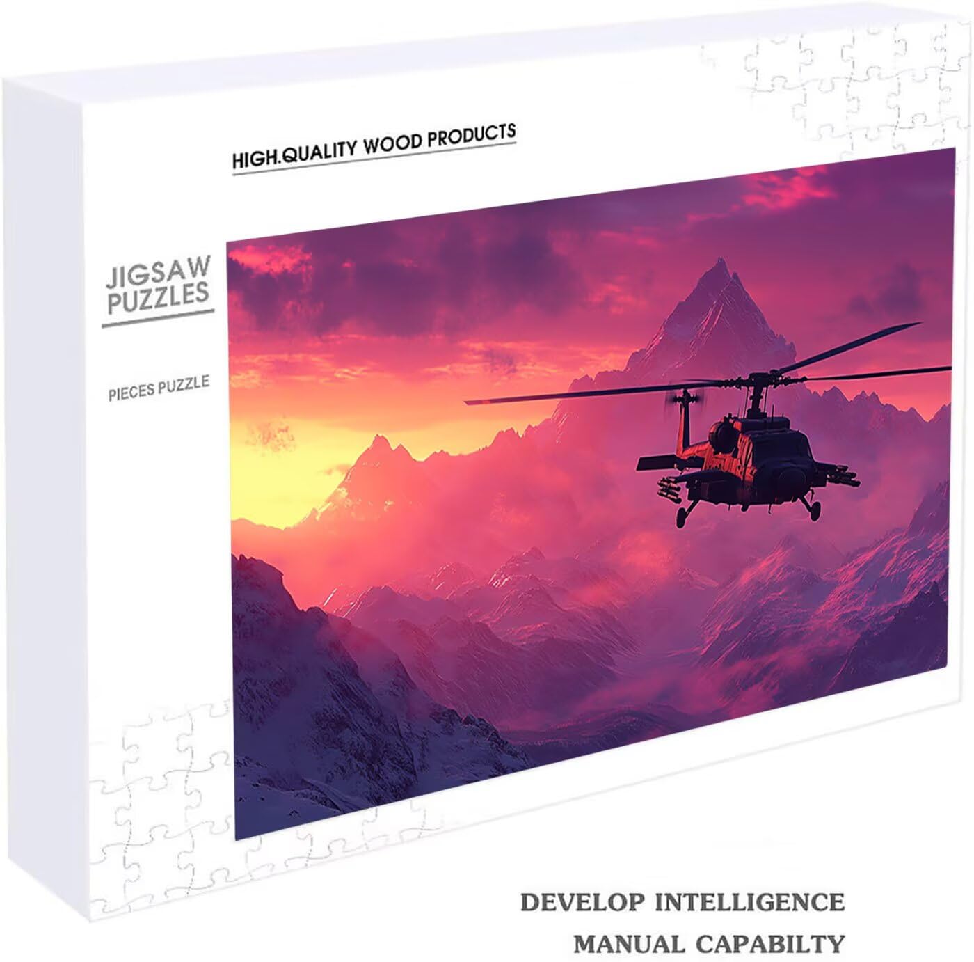 Puzzle 5000 sztuk samolot Puzzle 5000 sztuk drewna dla dorosłych helikopter, pięknie zapakowane w kartonowe pudełko, przenośne w siatkowej torbie na prezent dla kobiet 105 x 160 cm RXPT-3442