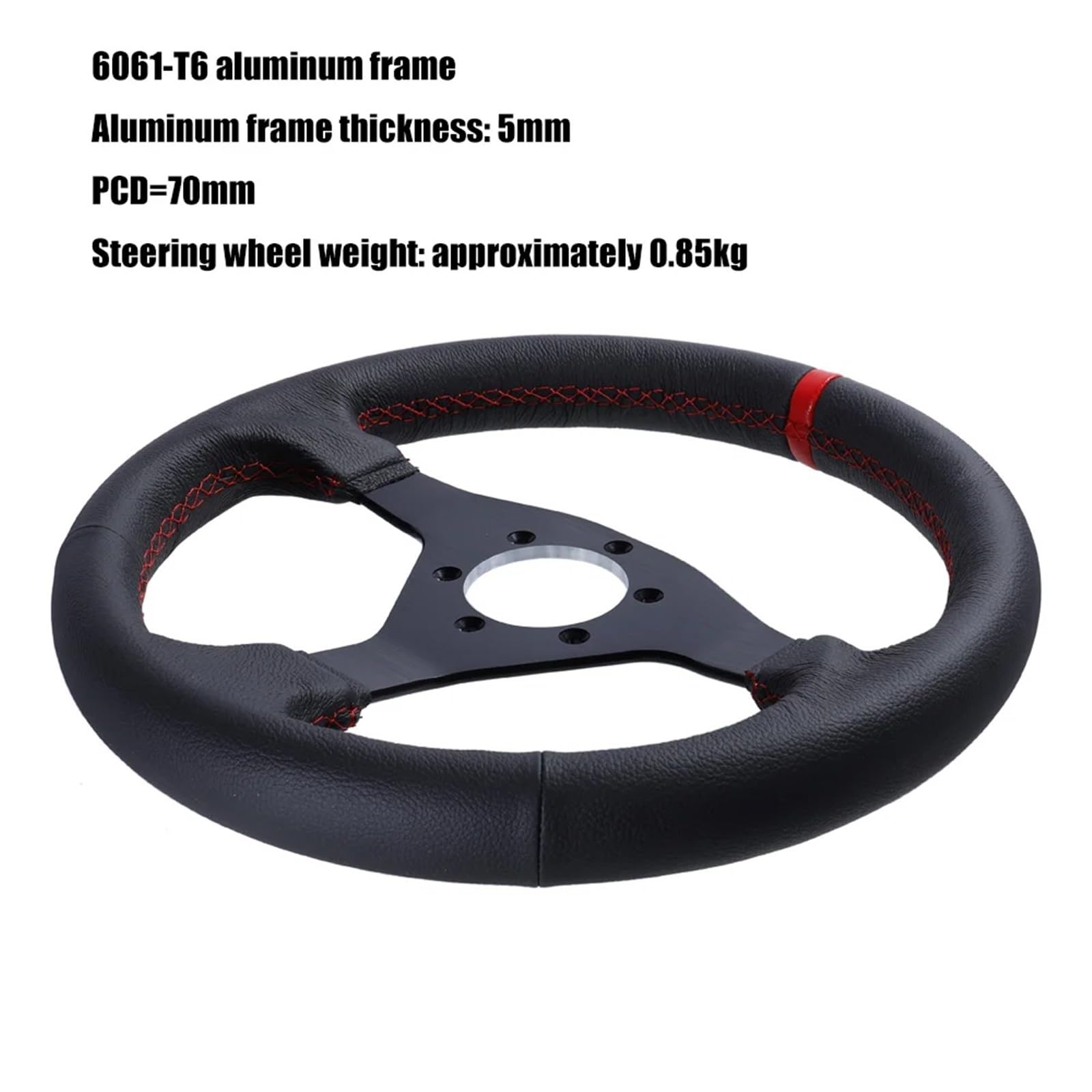 Universal Rennlenkrad 320 mm Sport-Lenkrad, flach, Leder, Racing, Drift, PC, SIM-Spiel, Lenkrad-Steuerrahmen, Aluminium