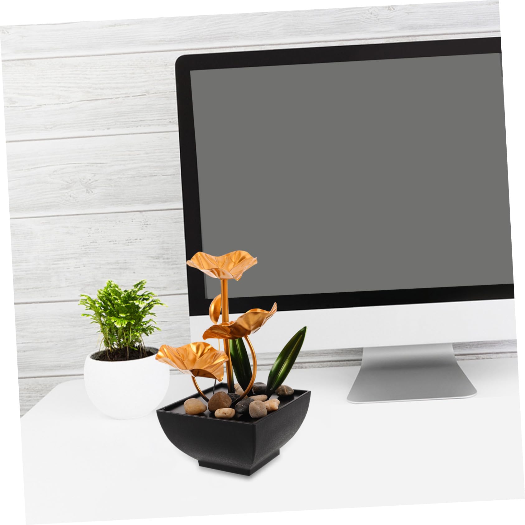 Fuente de Agua de Mesa Zen con Sonido Relajante Pequeña Fuente de Cascada de para Decoración Interior para Escritorio Hogar Oficina y Dormitorio