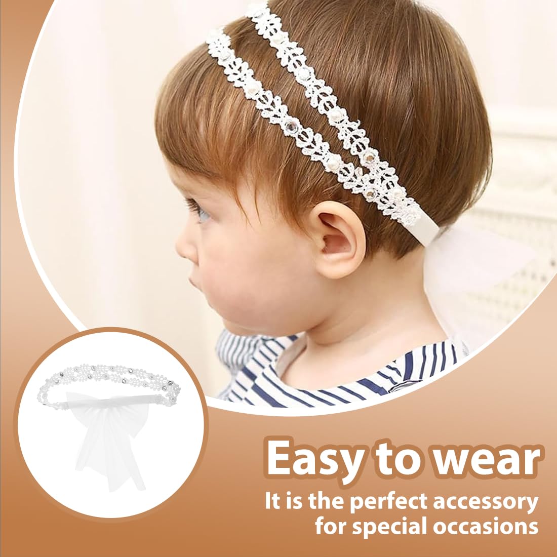 4 Pezzi fascia neonato, Fascia capelli neonata, Cerchietti bambina