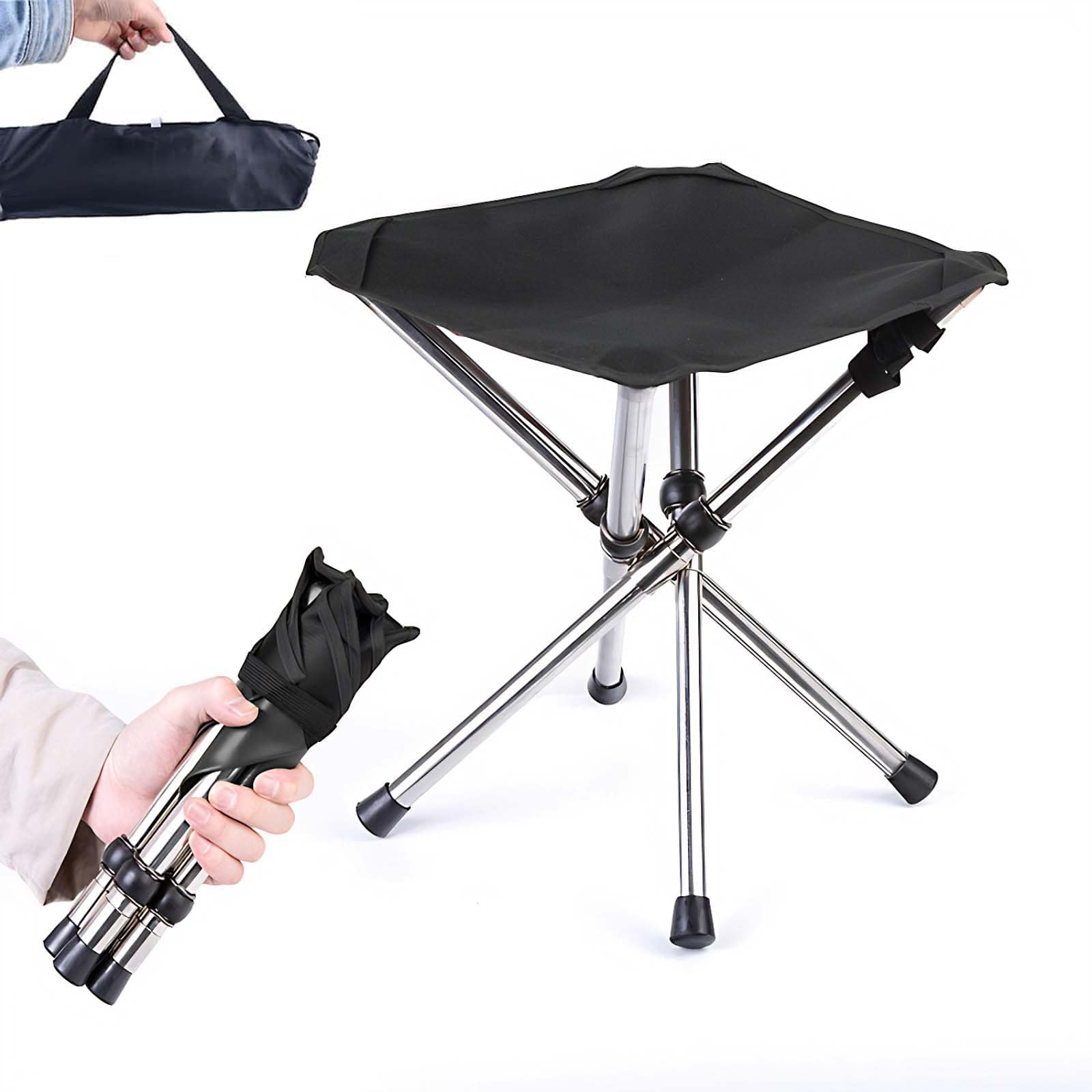 Tabouret Pliant Portable et Léger, Camping Pliant Tabourets, Tabouret Pliable Télescopique Mini Chaise pour Le Camping en Plein air, Pêche, Pique-Nique, Randonnée, Voyages, Plages, Parcs