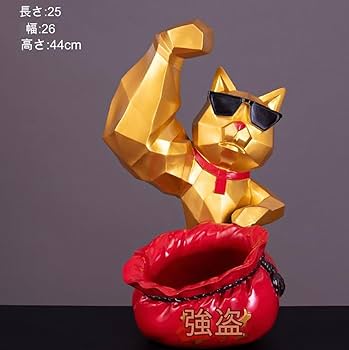 金色の猫のフィギュア Amazon.co.jp: 【MERUS】サングラスをかけたマッチョな招き猫 小物入れ
