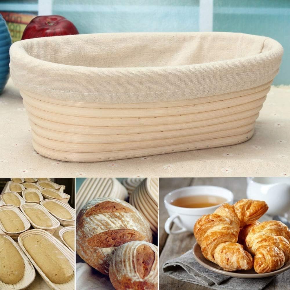 Banneton Pane Set 2 Pezzi - Cestini Lievitazione Rotondo E Ovale 25,4 Cm