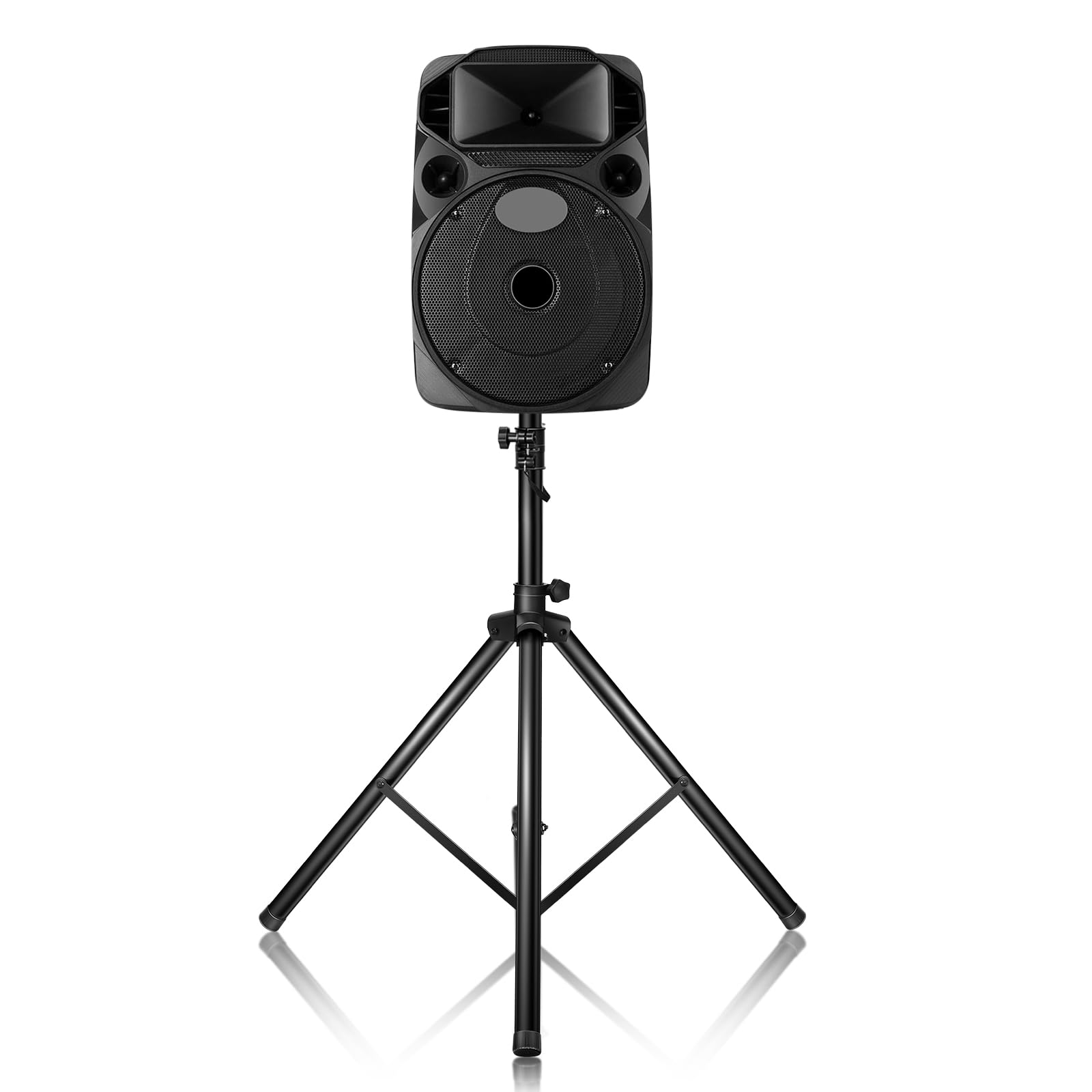 SOARS Trípode para Altavoces, Soporte para Cajas 122-186 cm Regulable en Altura, Trípode Extensible, Cargable hasta 50 kg, Soporte para Dardos, Fotos, Negro