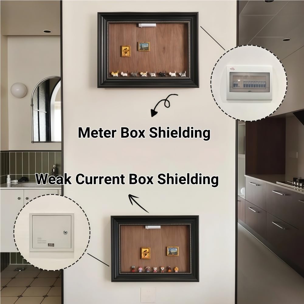 Decorative Electric Panel Cover - Magnetic Breaker Box Cover with Wood Frame for Wall, Stylish Fuse Box Hideaway for Entryway & Living Room (23.6"x17.7")