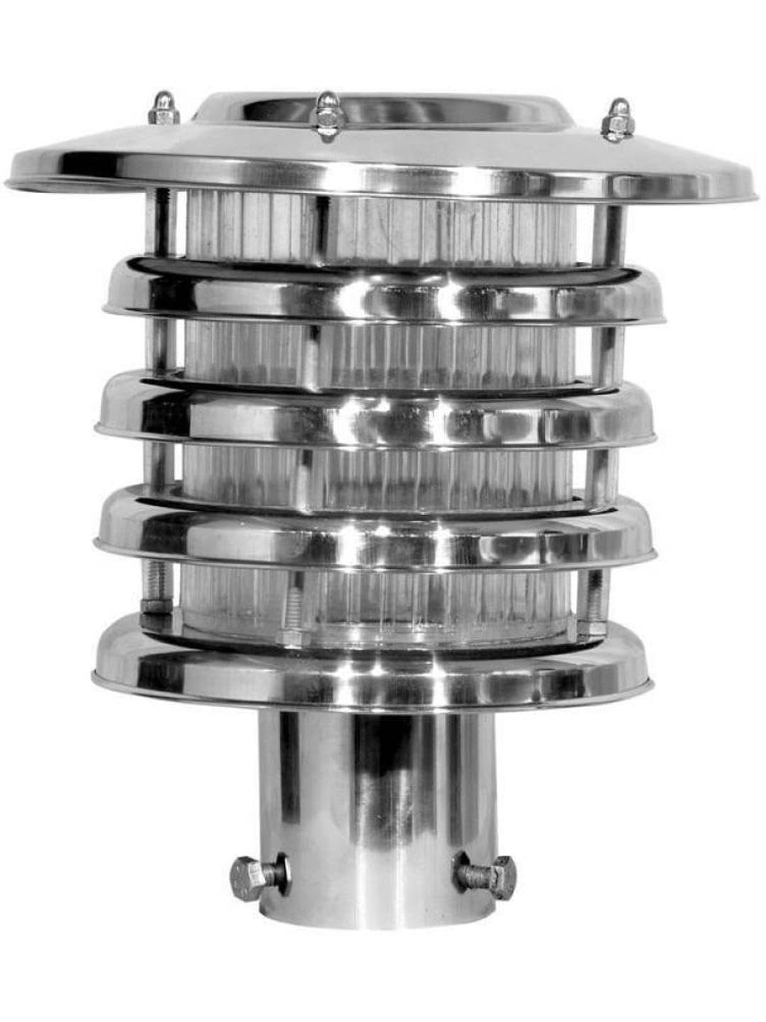 1st Time Attractive & Stylish Waterproof Outdoor Gate Lamp ? Silver & White, 19.5 x 19.5 x 20 CM, Perfect for Garden, Lawn, and Outdoor Lighting