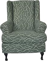 Vista 1 de Fundas para silla de ala, 2 piezas, elásticas, de elastano, con respaldo de ala, fundas para sofá, fundas protectoras de muebles, suaves con parte 9