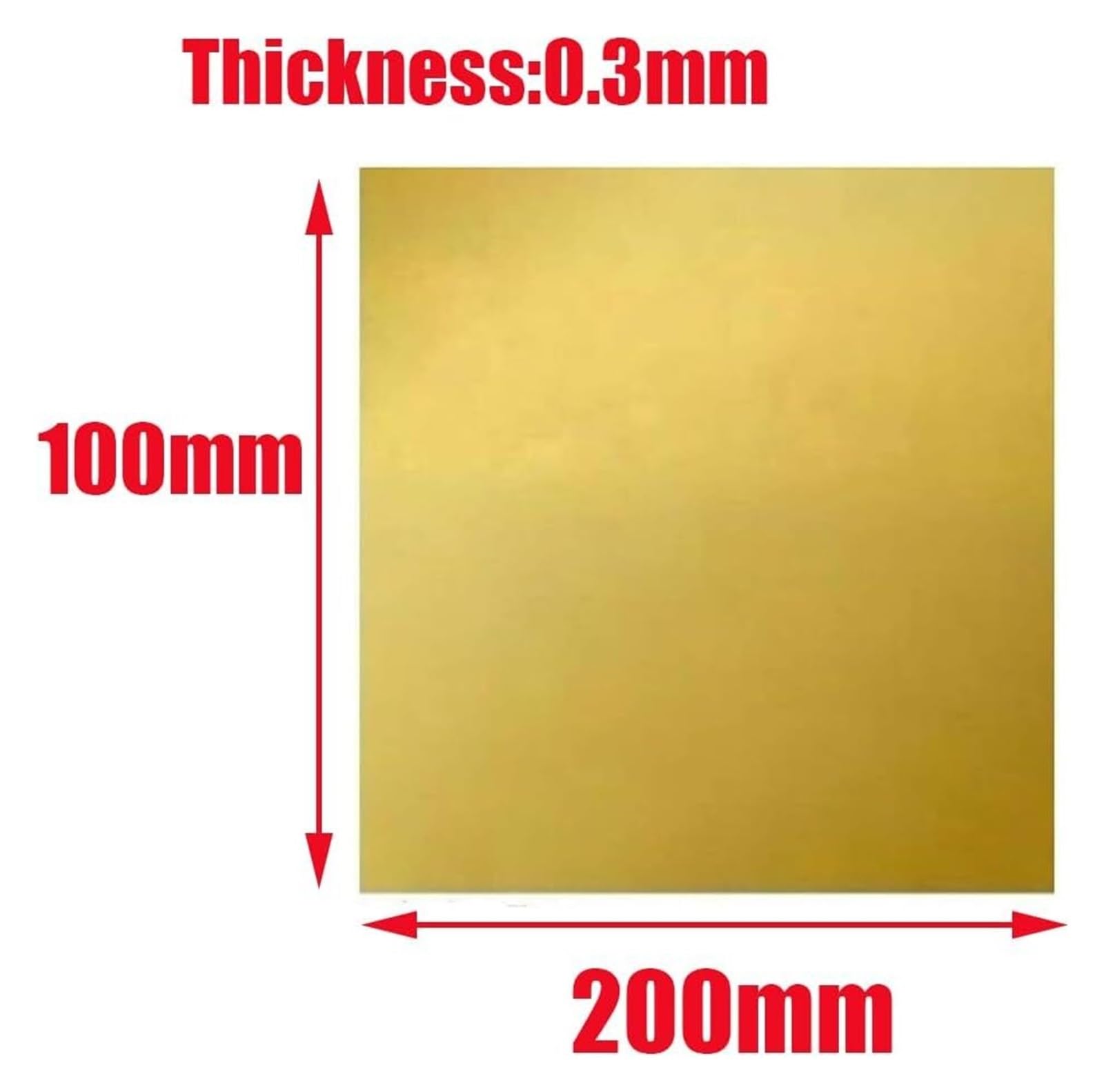 Kupferblechrolle, Metallspule, Messingblech for Industrie, Labor und Versorgung, Kunst, Heimwerker, Länge 100 mm, Breite 200 mm, Dicke 0,5 mm(Thickness 0.3mm)