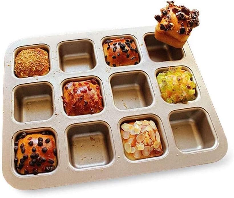 Non-Stick Carbon Steel Baking Cake Pans Set Cake Bread Dessert Bakeware 12 Cup Square Loaf Pans for Bread Baking Carbon Steel Loaf Bakeware