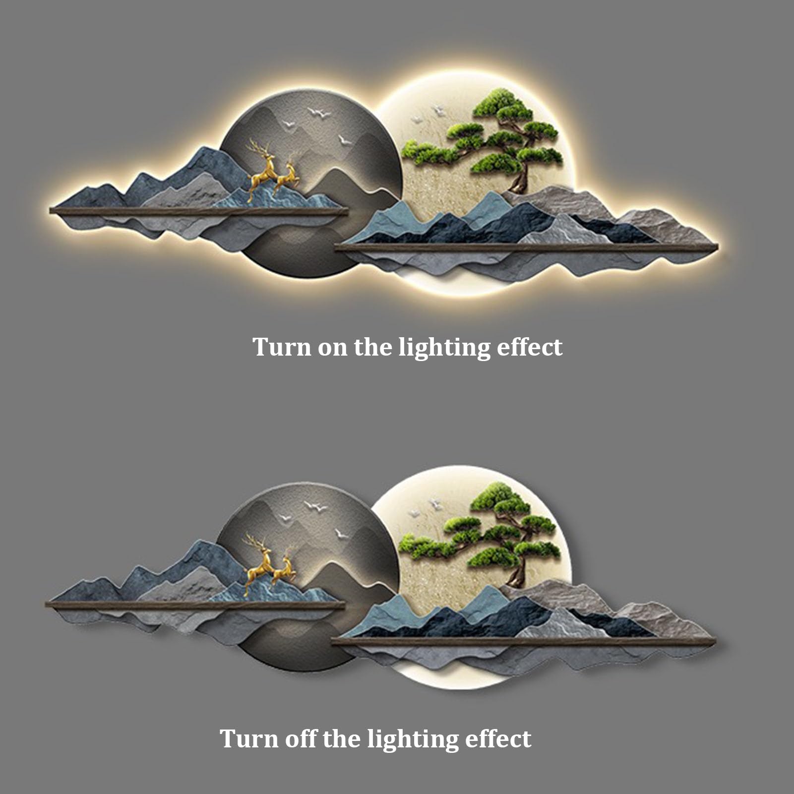 Amazon.com: Living Room Wall Art Decor with Led Light，Modern