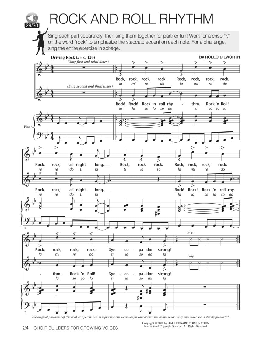 Choir builders for growing voices +cd: 18 Vocal Exercises for Warm-Up and Workout