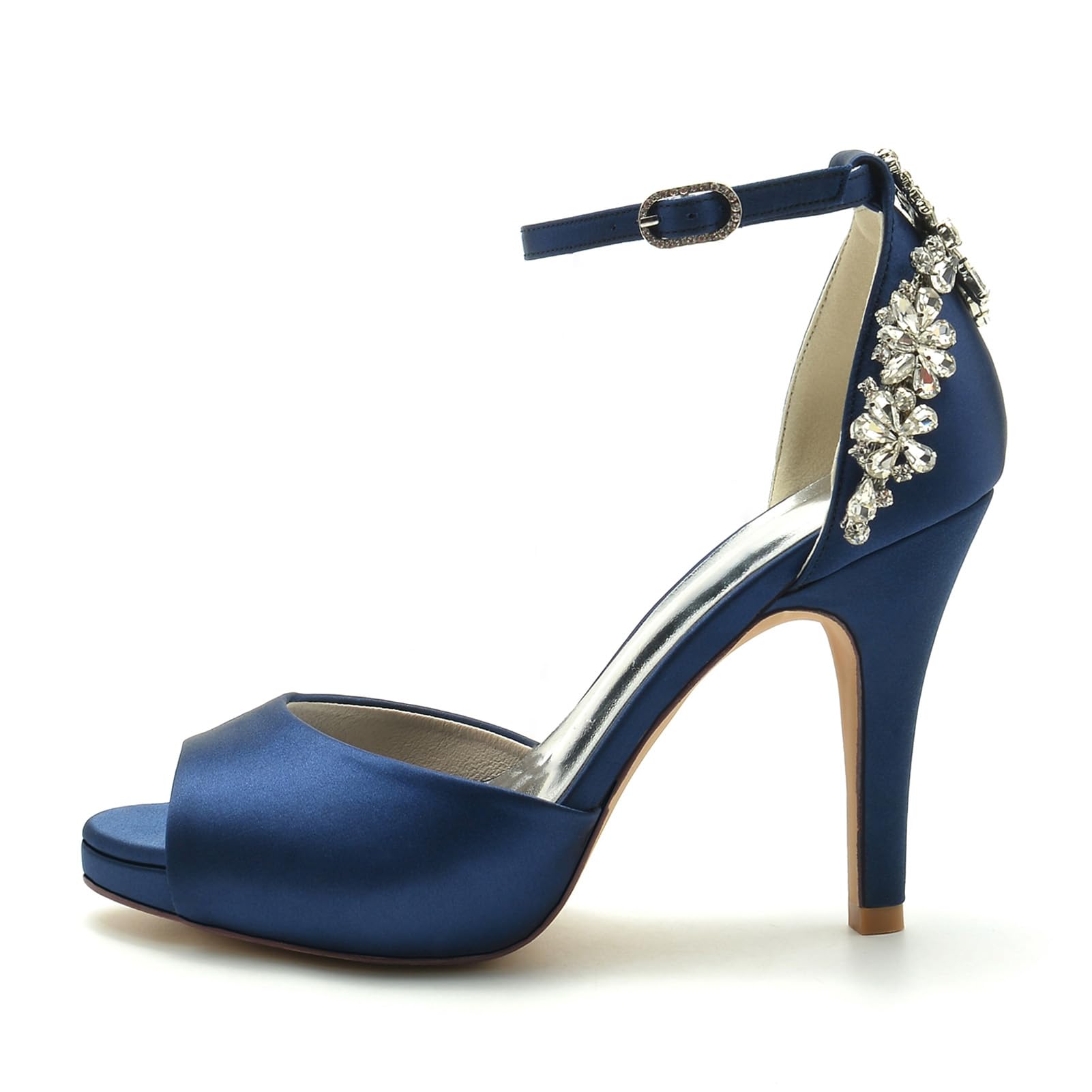 Pumps Schuhe für Hochzeit Braut High Heels Sandaletten Sommer Elegant Knöchelriemen Brautschuhe