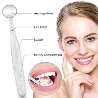 Vista 3 de Espejo dental multicolor con inspección de dientes ligeros Espejo LED Espejo bucal antivaho MM380 Herramienta de cuidado bucal para dentistas (negro)