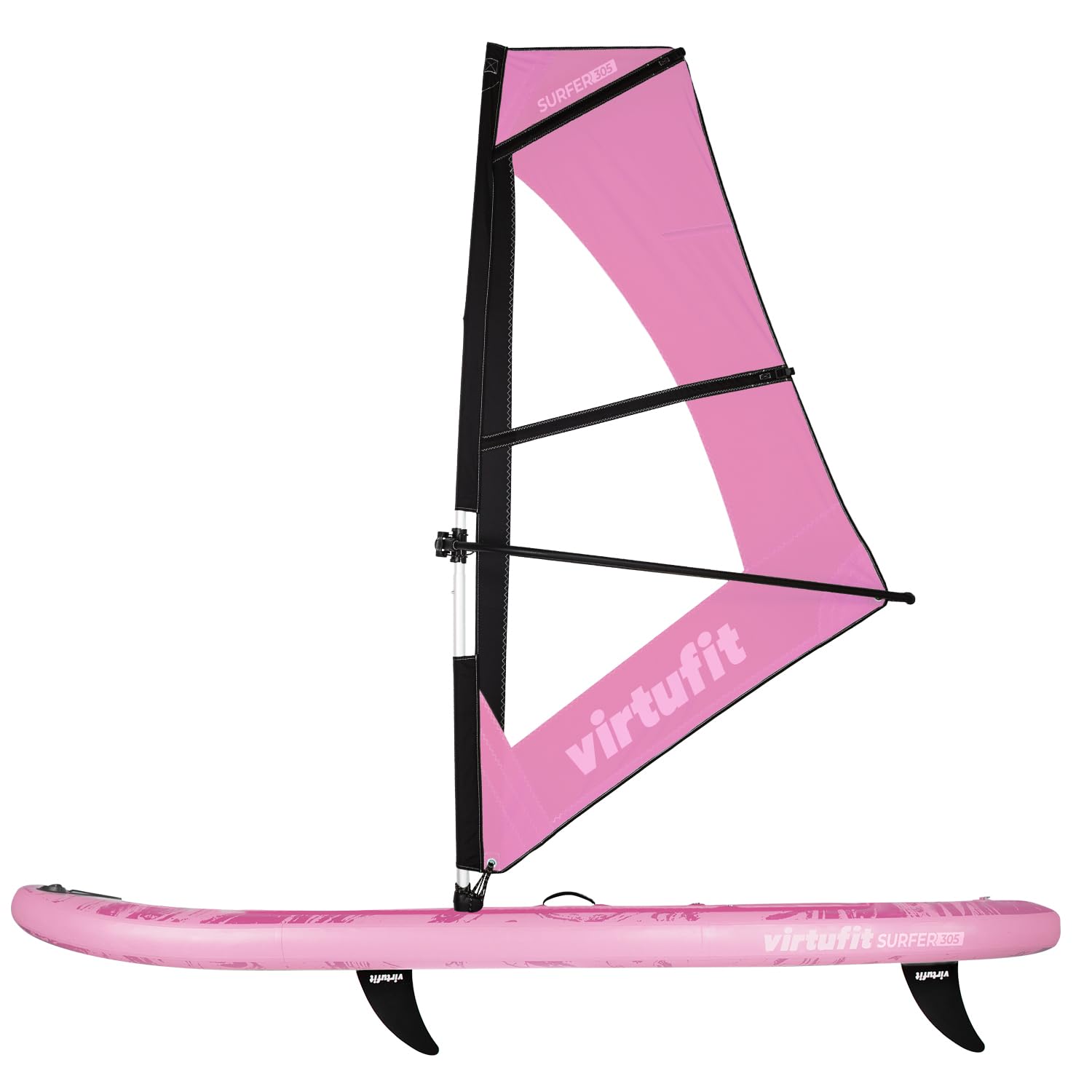 VirtuFit SUP Board Surfer 305 gonfiabile con vela da windsurf – Stand Up Paddle Board Rosai nkl. Accessori – Paddle – Pompa – Borsa per il trasporto – Supporto GoPro – Principiante – Avanzato – 305 x