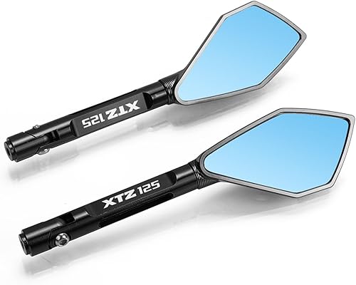 Espejo retrovisor de motocicleta para Yamaha XTZ125 XTZ 125 2014-2018 2015 2016 2017 (color  B-negro XTZ125, tamaño normal)