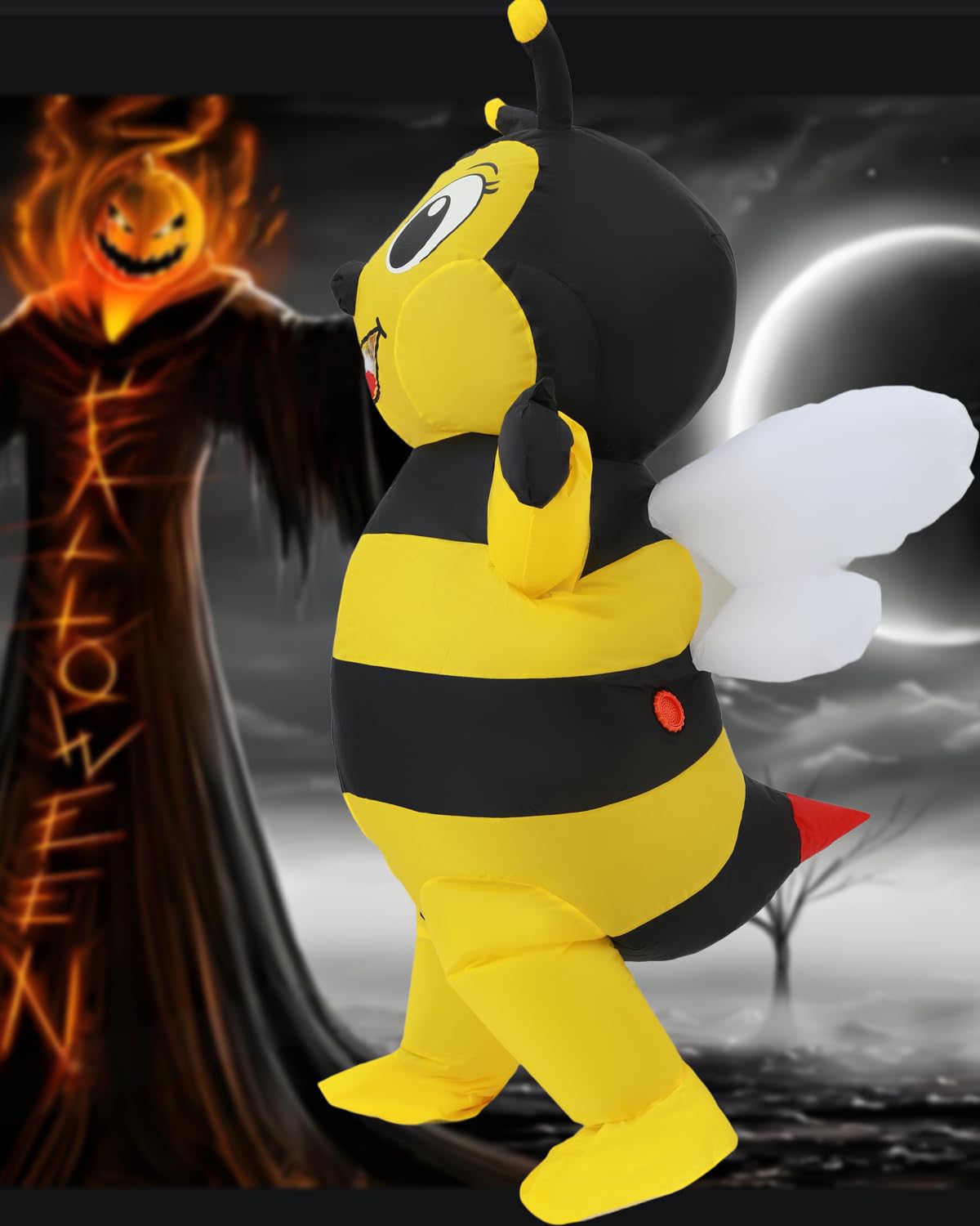 FXICH Nadmuchiwany kostium pszczoły dla dorosłych, nadmuchiwane kostiumy dla mężczyzn i kobiet, kostium pszczoły, niezwykły zabawny, na Halloween, Boże Narodzenie,