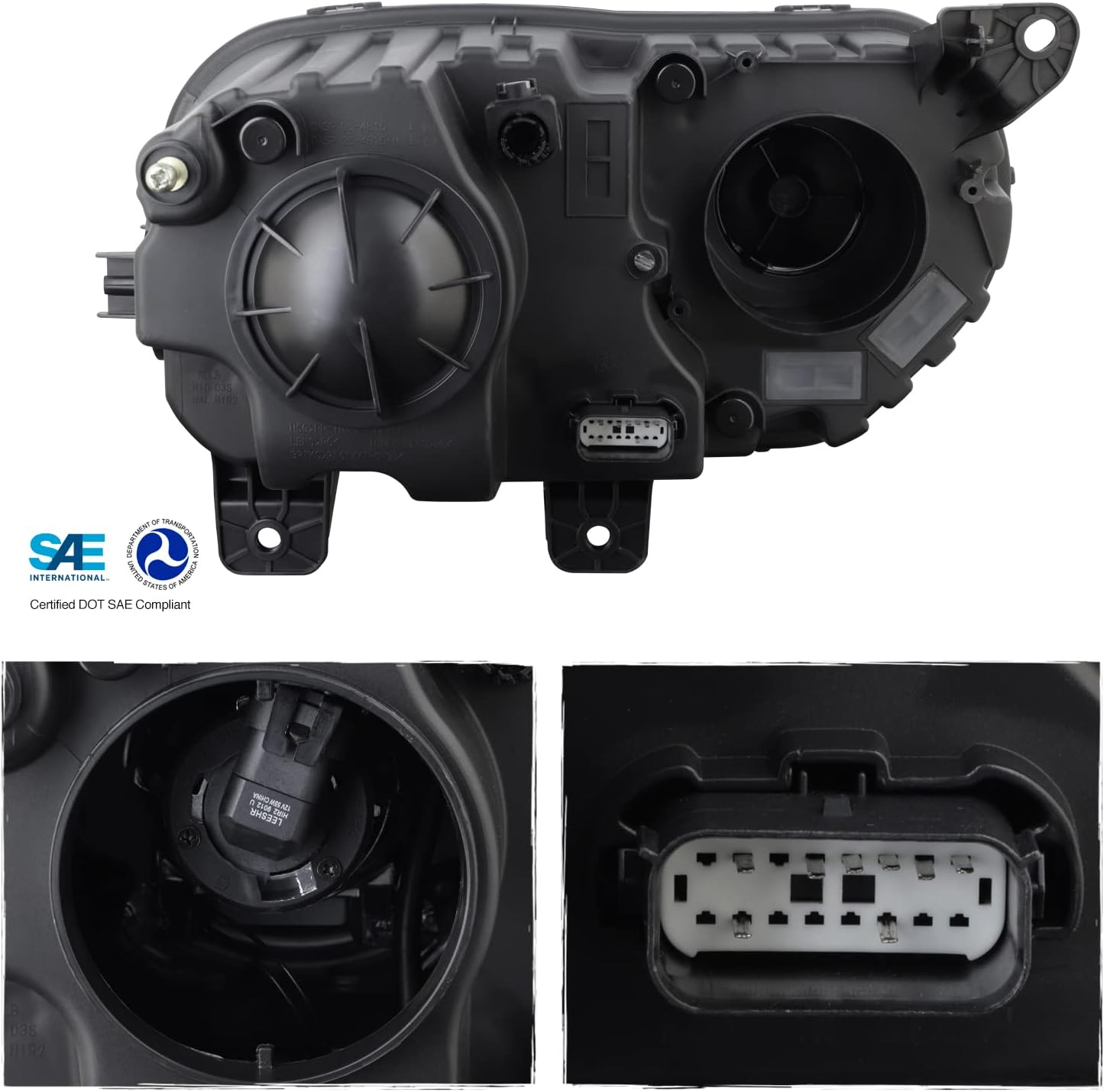 AKKON - Fit 2015-2020 Dodge Challenger Halogen Type Dual Beam Switchback w/LED DRL Projector Headlight Driver + Passenger Set