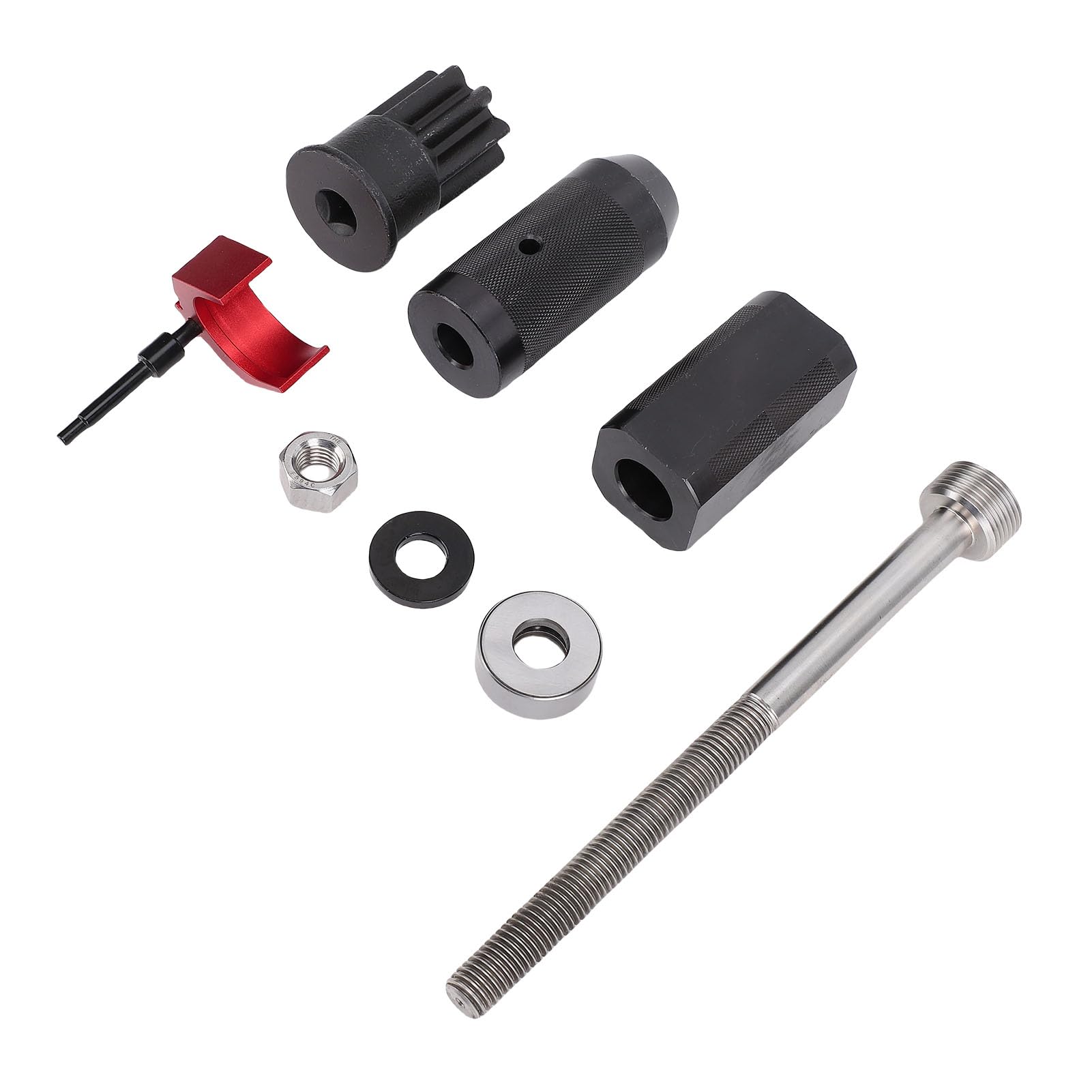 VGEBY Juego de Instalador de Removedor de Manga de Inyector, Kit de Herramientas de de Inyector Billet de Acero y Aluminio de 8 Piezas, Puente Extractor y Casquillo de Barra de Motor para Mecánica CAT