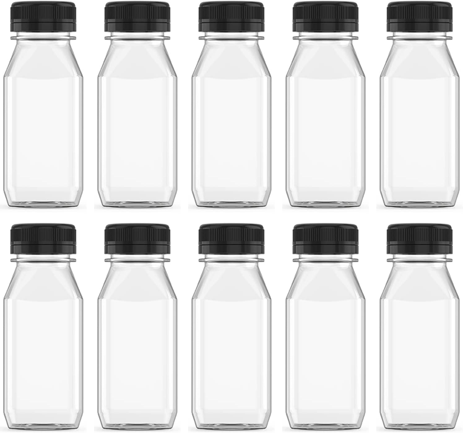 Hulless 10 Pcs 5 Ounce Plastic Juice Bottle Drink