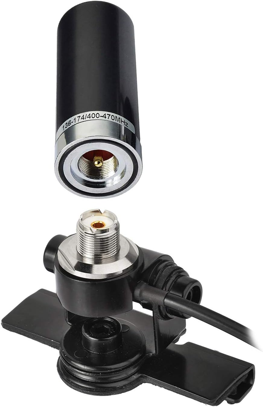 Bingfu Vehicle Ham Mobile Radio Antenna VHF UHF 136-174MHz 400-470MHz Car Truck Amateur Two Way Radio Low Profile Antenna with Lip Mount Fixed Bracket PL259 Male 5m 16.5 feet RG58 Cable