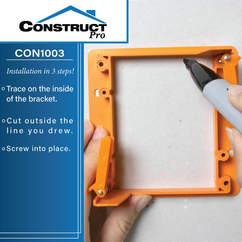 Construct Pro Slim Dual Gang Open Back Low Voltage Bracket, Each — Amazon image 7