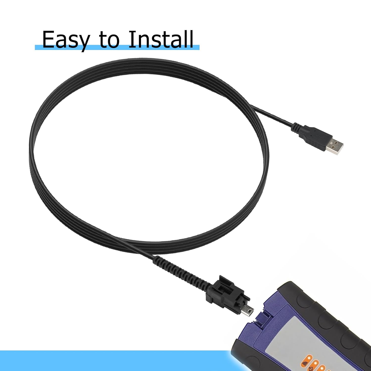 404032 USB Cable Compatible with Nexiq USB Link 2 & 3, Latching Replacement Cord for Truck Diagnostic Data Transmission, Wired Adapter Port Connector to Laptop for Cummins Inline 7, 13ft