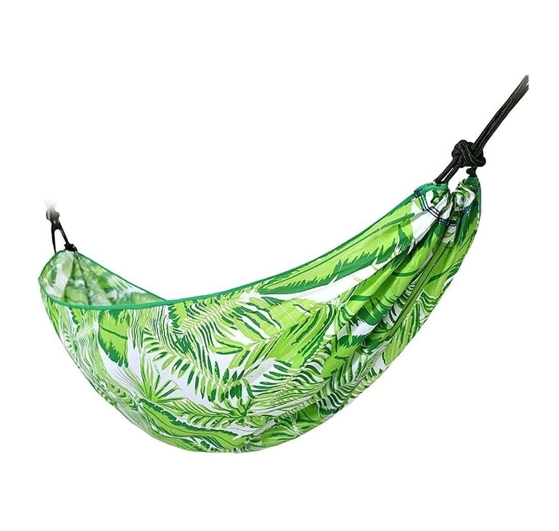 Hammock Swing Outdoor Bed Portable Double Polyester Fiber Parachute Hammock Swing For Backpacking Outdoor Travel Hiking Garden Yard Recreation Easy Setup(D)