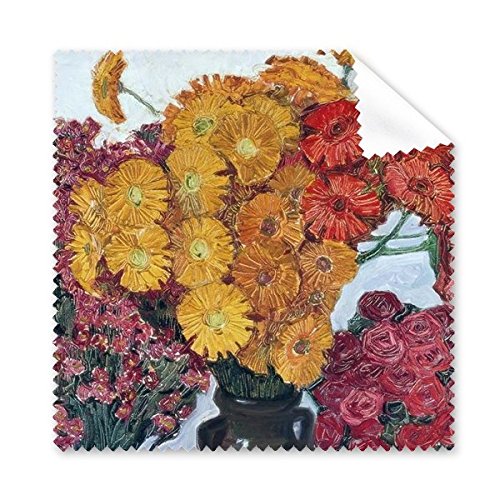 Chiffon microfibre peinture à l'huile de chrysanthème pour lunettes et écrans x5