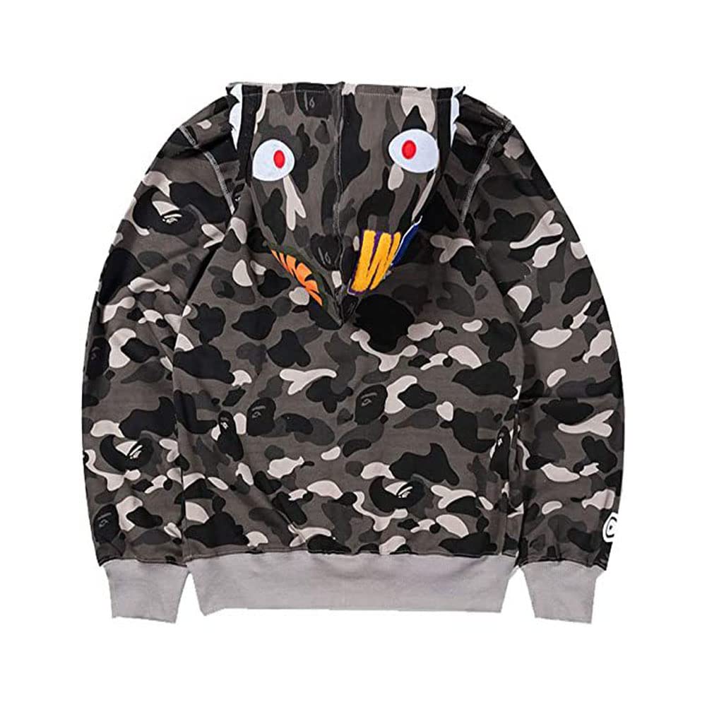 Sudadera Shark con Capucha Hombre Pullover Deportivo de Moda Estampada